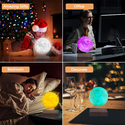 3D Moon-Shaped Night Lamp